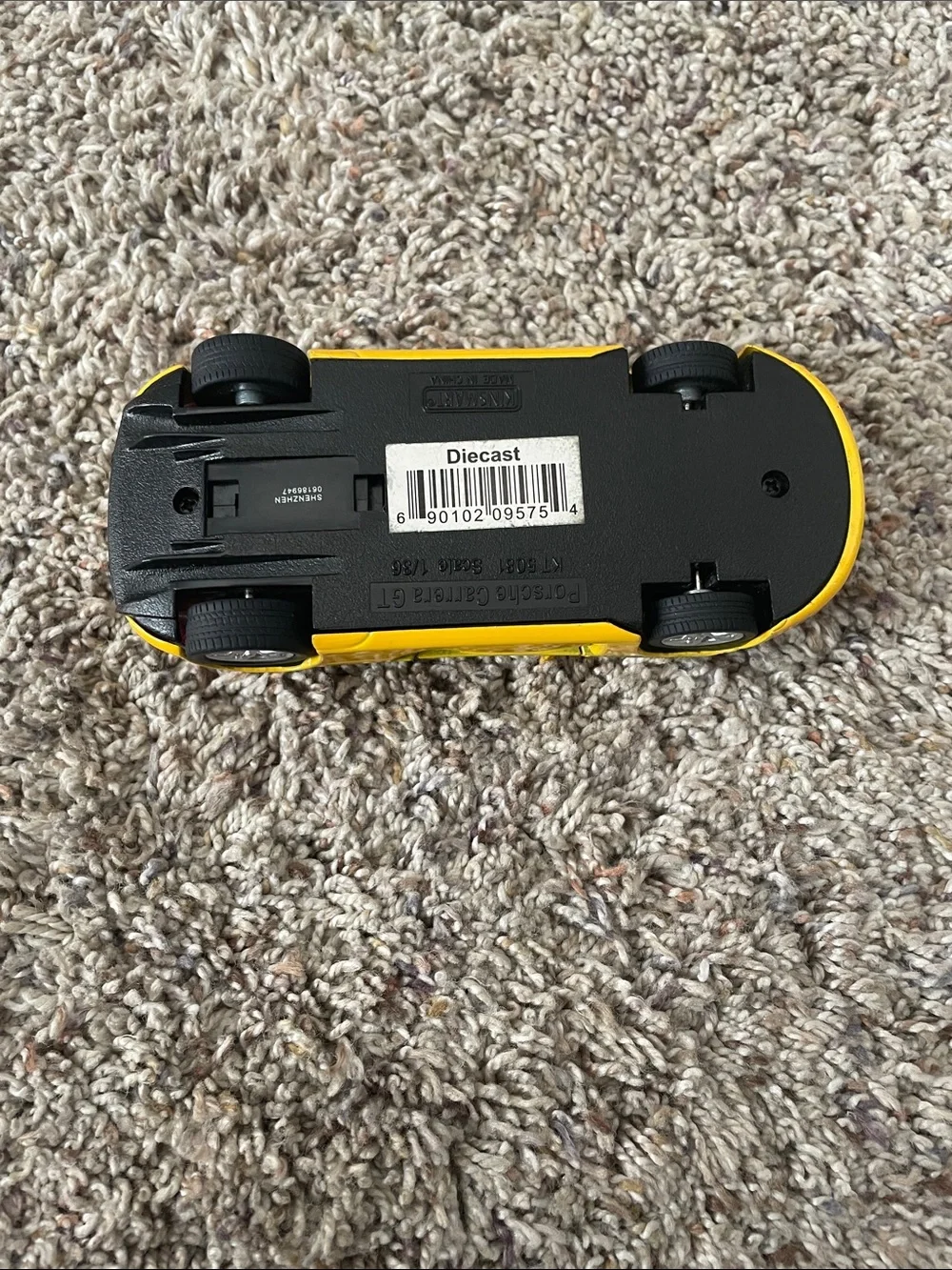 Yellow Porsche Carrera GT 5” Diecast Model